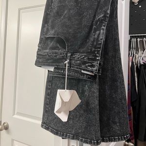 Kancan black acid wash flares